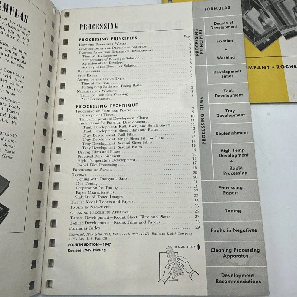 Kodak Photography Data Books. Lot Of 4 Paperback Books. 1949-1956
